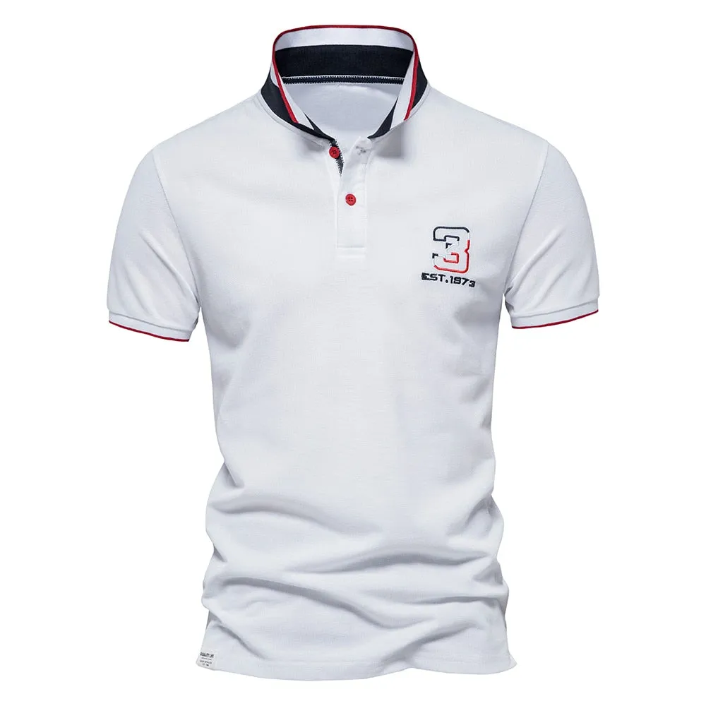 West Louis Summer Cotton Dots Business Polo Shirt