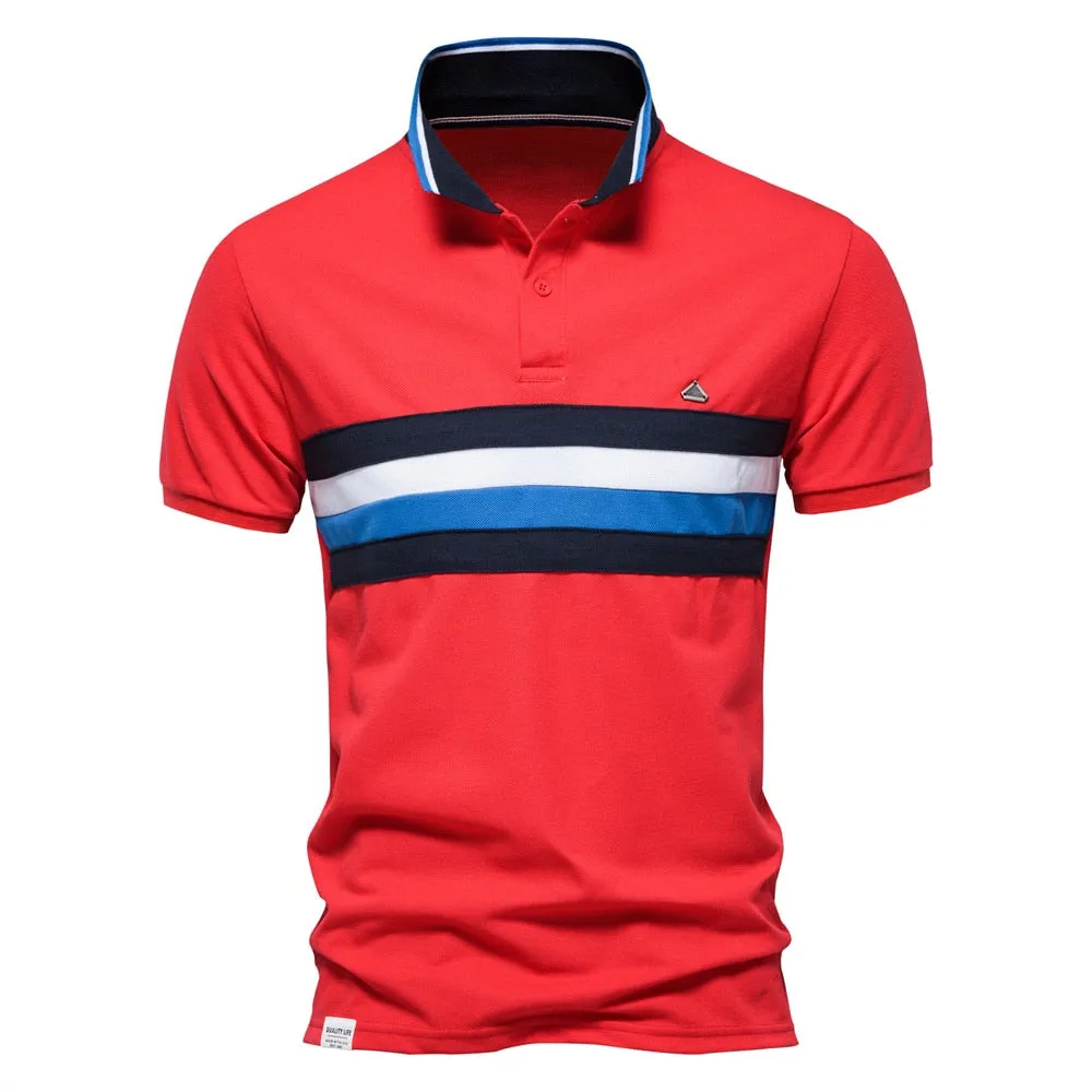 West Louis Summer Cotton Dots Business Polo Shirt