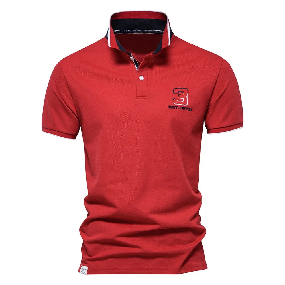 West Louis Summer Cotton Dots Business Polo Shirt