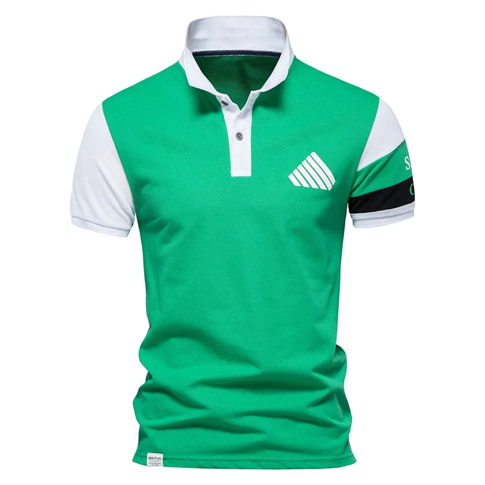 West Louis Summer Cotton Dots Business Polo Shirt