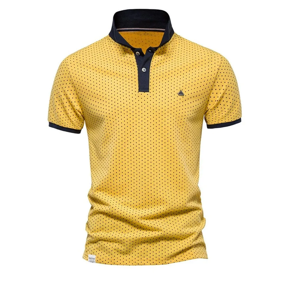 West Louis Summer Cotton Dots Business Polo Shirt