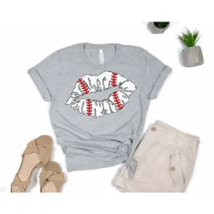 Women's Baseball Lips - T-shirt