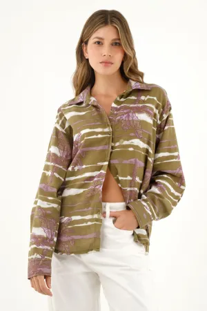 Women's Long Sleeve Printed Shirt