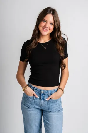 Z Supply second skin crew top black