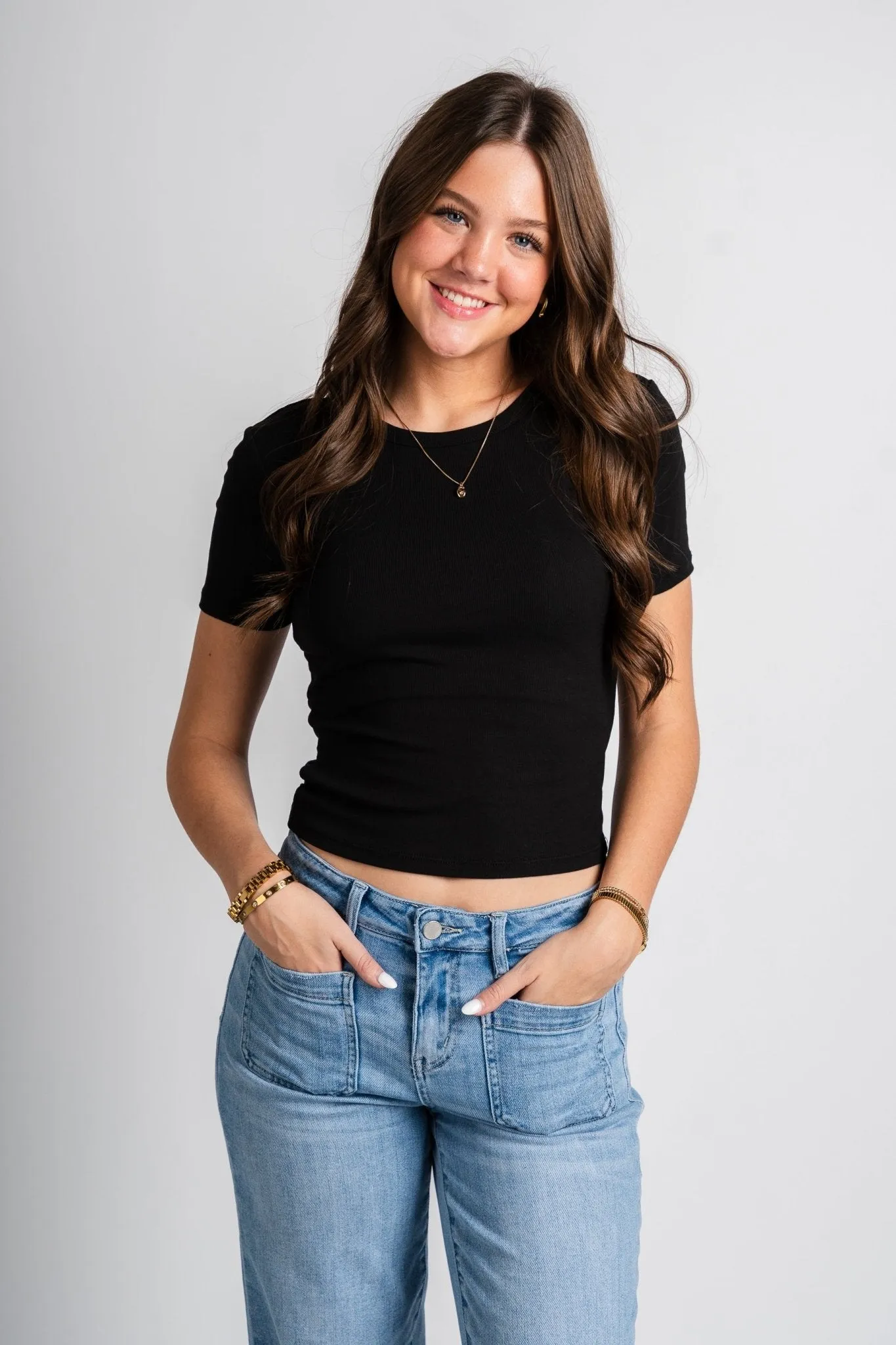 Z Supply second skin crew top black
