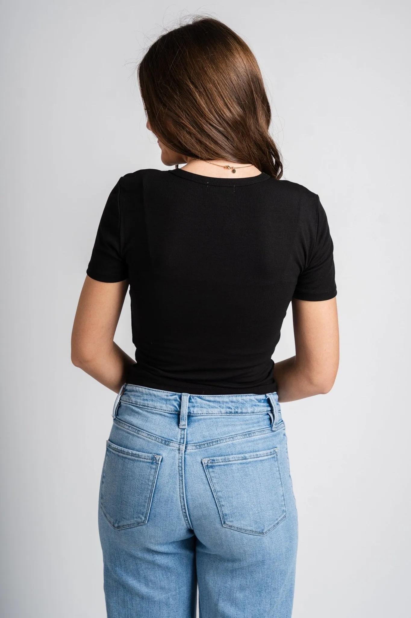 Z Supply second skin crew top black